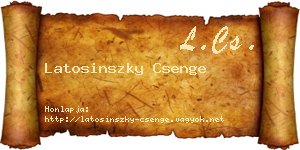 Latosinszky Csenge névjegykártya